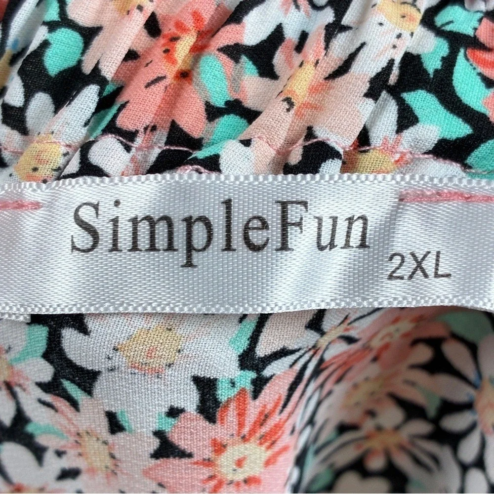 SimpleFun Womens Skirt 2XL Floral Tiered High Low Boho Cottagecore Peasant Skirt